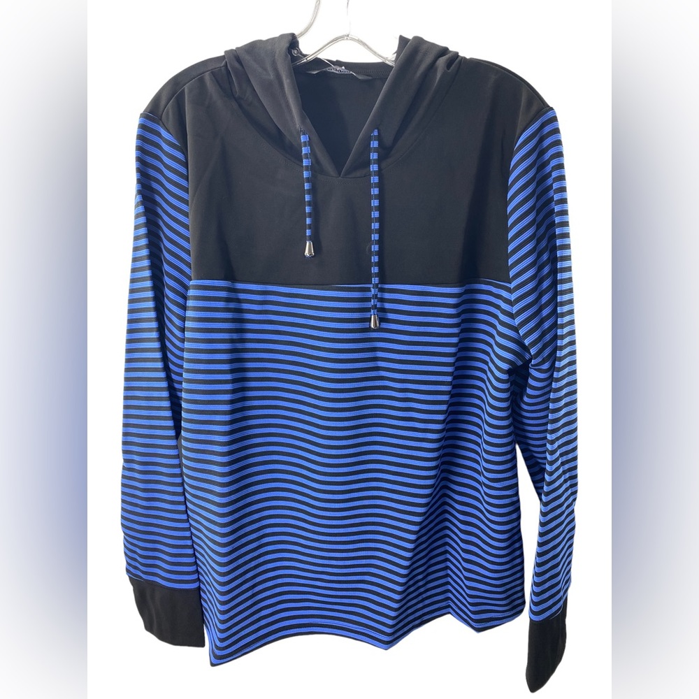 NWT Zeagoo Women striped long sleeve pullover hoodie sweatshirt. No pockets